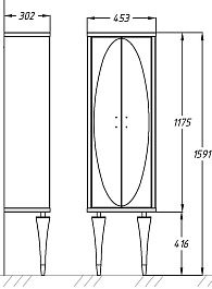 Opadiris Шкаф пенал Ибица 45 белый/хром – фотография-5